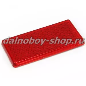 Катафот прямоугольн. 95*45мм на липучке красный /20