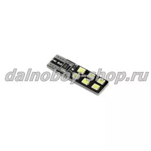 Лампочка габаритная без/цок  T10-2835-PCB-12SMD-с обманкой белая 24v (по 10 шт)