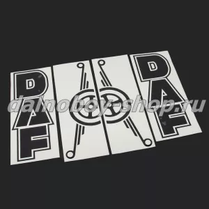 Наклейка на боковые окна 45*33 "DAF" ( комплект 2шт.) цвет черный