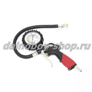 Манометр с пистолетом для подкачки шин / 0-16 бар / Евро / D-25 NEW (ручка пластик)