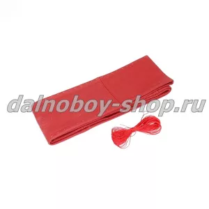 Оплетка на  руль универсальная 49-50 см. с шнурком (нат.кожа) красная Польша