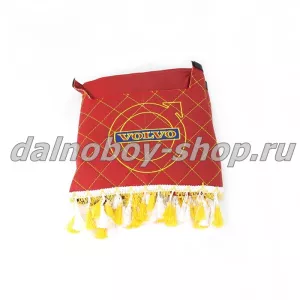 Ламбрекен лоб.+ шторка боковая кожзам 2.2м  VOLVO FH-16 с вырезом под камеру красный