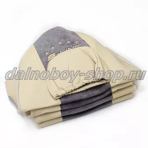 Чехол - сиденье Польша велюр - иск. кожа SCANIA 6 серия P/G/R от 2014г (1выс.1низ) сер-беж с микроф