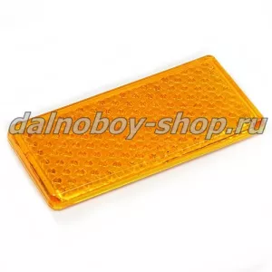 Катафот прямоугольн. 95*45мм на липучке желтый /20