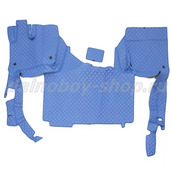 Коврик кож.зам. 3D под ноги Faw J7 2х нитка синяя кожа/нить синяя