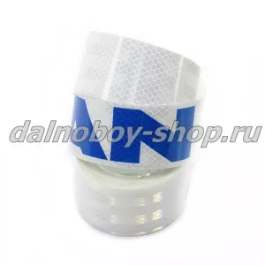 Лента светоотражающая 6,5м/5см ( соты) белая MAN синий