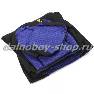 Чехол - сиденье анатомия  KMZ  ЕВРО-3 (2 сид.2подголов. водит. с ремн) гобелен+рогожка черно-синий