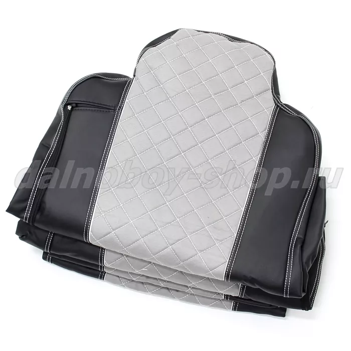 Чехол - сиденье иск.кожа+велюр PREMIUM KMZ EURO AXOR NEO 5490  2016> (2 рем. 2 выс)/ БЕЗ ЛОГОТИП/сер