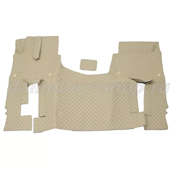 Коврик кож.зам. 3D под ноги JAC K7 2х нитка беж кожа/нить черная