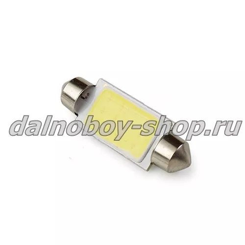Лампочка салонная "ПЛАСТИК" COB 12SMD 41мм (8716) белая 24v (10)