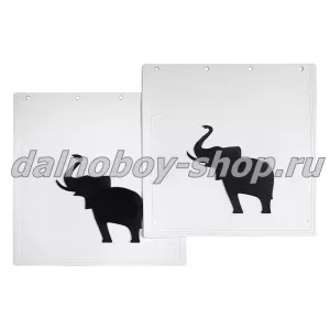 Брызговики задние резина (тисненные) БЕЛЫЕ 400*400 SCHMITZ (слоник) черный