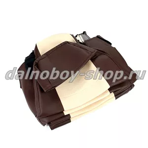 Чехол - сиденье Польша велюр - иск. кожа SCANIA 6 серия P/G/R от 2014г (1выс.1низ) беж-коричн с микр