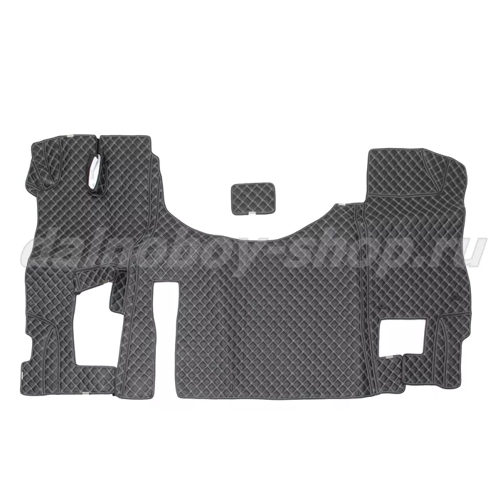 Коврик кож.зам. 3D под ноги FOTON AUMAN /черный+белая нить