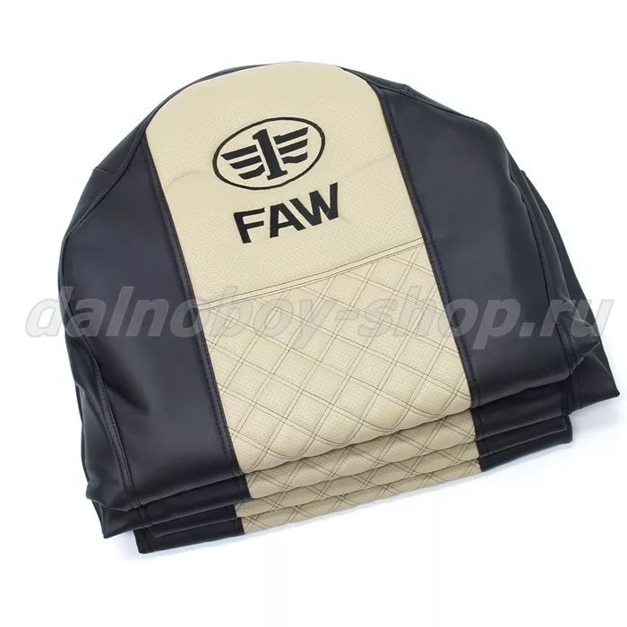 Чехол - сиденье / иск.кожа /PREMIUM / FAW J7 (FW02) / Черн+Беж