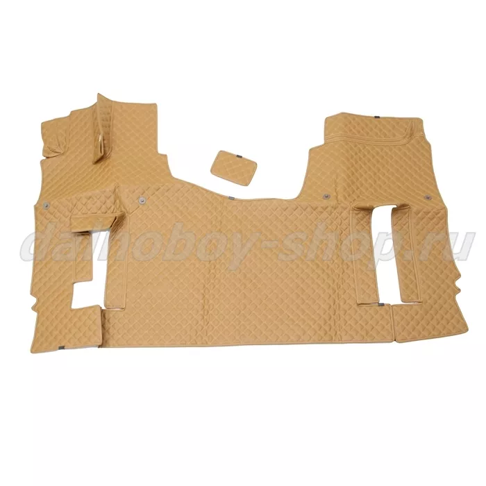 Коврик кож.зам. 3D под ноги JAC K7 2х нитка фокс кожа/нить бежевая