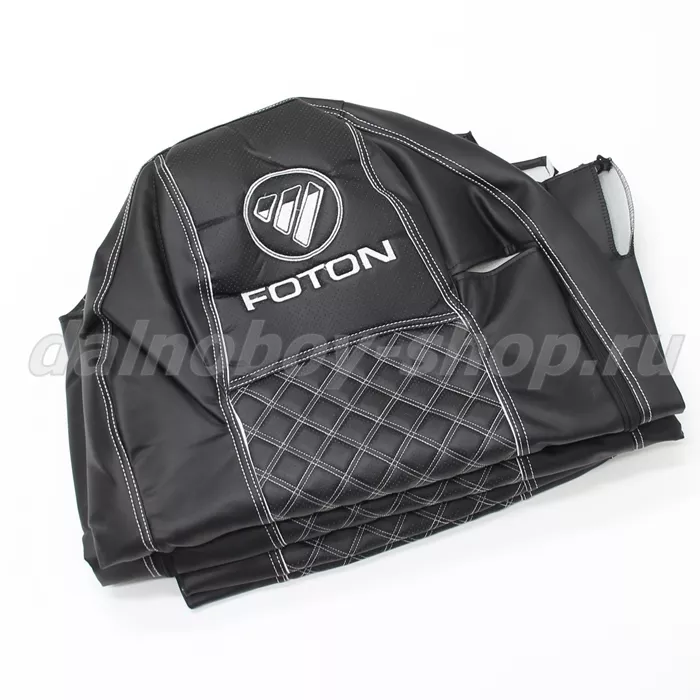 Чехол - сиденье / иск.кожа /PREMIUM / FOTON AUMAN (FA01) / Черн+Бел.Нити