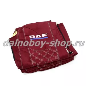 Чехол - сиденье аликанте DAF XF -105/106 от 2012г. (2 ремня)(2выс.сид.) красный