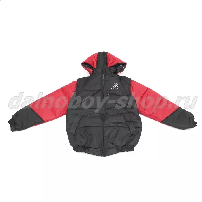 Куртка мужская утепленная с капюшон. (комбинир.) / FOTON / 64-66 / красно-черная
