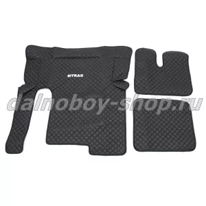 Коврик кож.зам. под ноги Польша SITRAK C7H (2022-) Широкая кабина /Без Ящ. / Хол. MAN / Черный+Черн