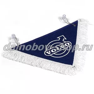 Вымпел треугольный VOLVO с бахромой и рисунком синий