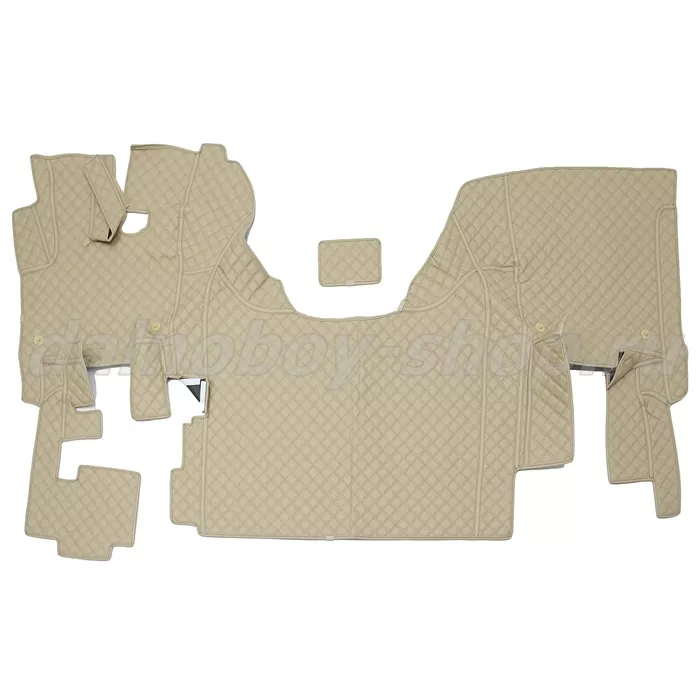 Коврик кож.зам. 3D под ноги DAF XF-105 автомат /бежевый+коричневая нить