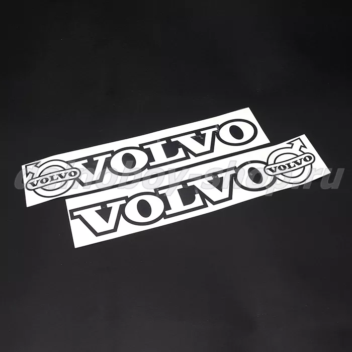 Наклейка (вырезанная) 14*66 "VOLVO" ( комплект 2шт.) цвет черный
