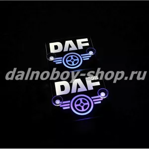 Табличка светящаяся черная 13/15 см. DAF бел/син 24v (2шт) двойная