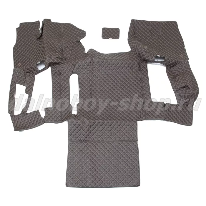 Коврик кож.зам. 3D под ноги Man TGX (2016-2021) авт с ящ без хол 2х нитка шоколад кожа/нить беж