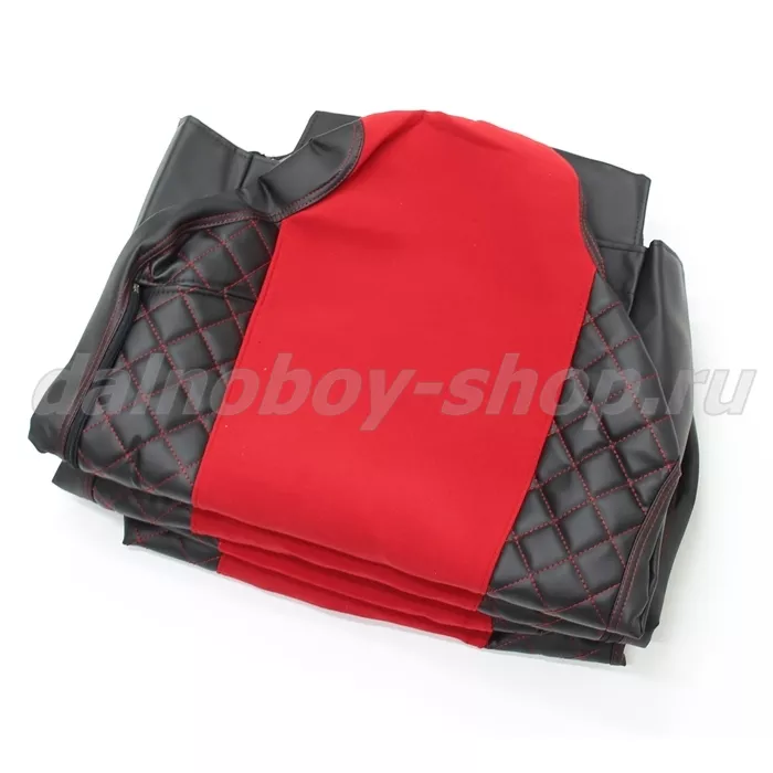 Чехол - сиденье иск.кожа+велюр PREMIUM KMZ EURO AXOR NEO 5490 2020 г-> обновленный /БЕЗ ЛОГОТИП/крас