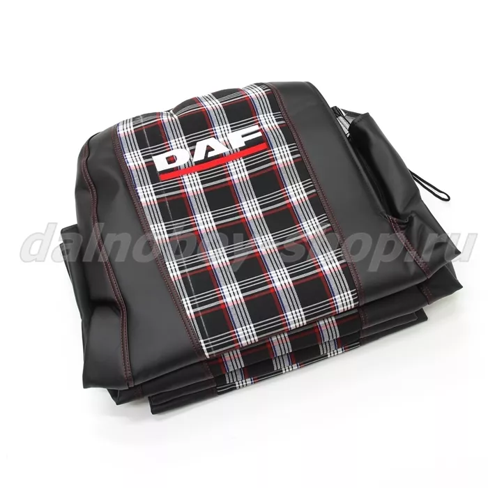 Чехол - сиденье иск.кожа+клетка ГОЛЬФ PREMIUM DAF XF -105/106 от 2012г. (2 ремня)(2выс.сид.) беж