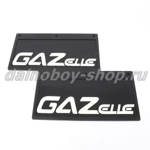 Брызговики передние резина (тиснение) 405*225 GZLL (надпись белая резина)