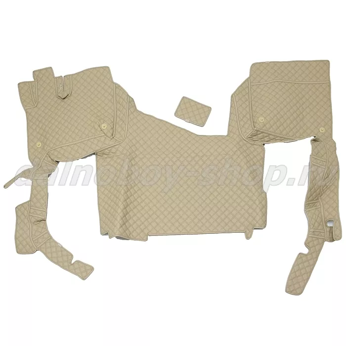 Коврик кож.зам. 3D под ноги Faw J7 2х нитка бежевая кожа/нить черная