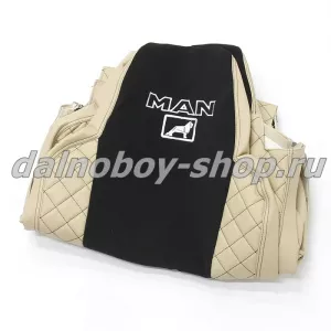 Чехол - сиденье иск.кожа+велюр PREMIUM MAN TG-A/X/S/M/L  с 2017 (1ремень)(2 выс.сид.) бежево-черный