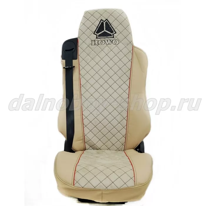 Чехол - сиденье иск.кожа+велюр PREMIUM HOWO (T5G) / беж + беж