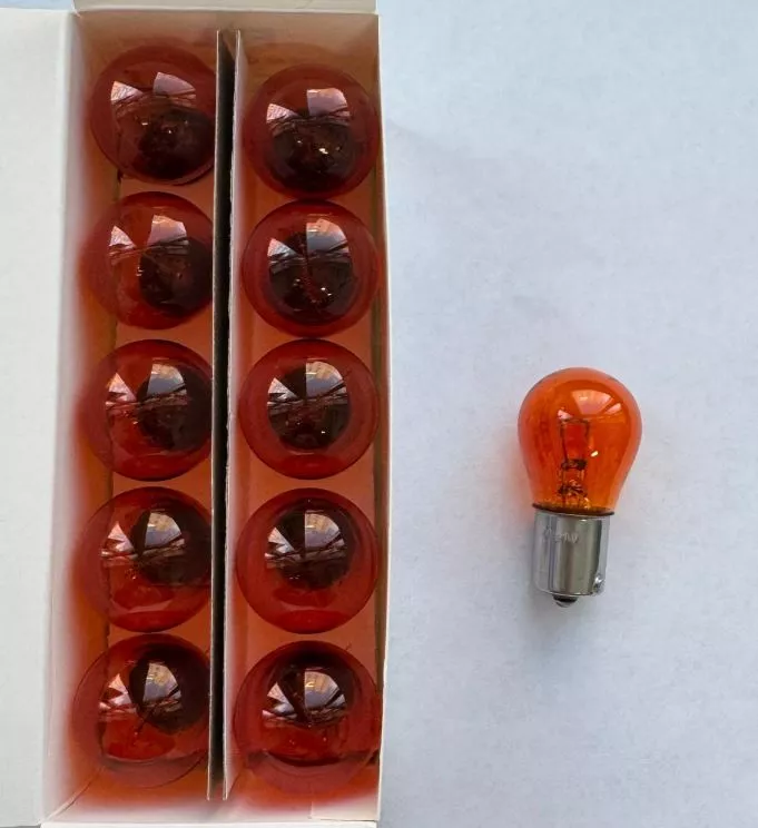 Лампочка "BLUE LIGHT" /  FYL/ CLEAR большой цоколь простая 21W  24v (уп.10шт) ЖЕЛТАЯ