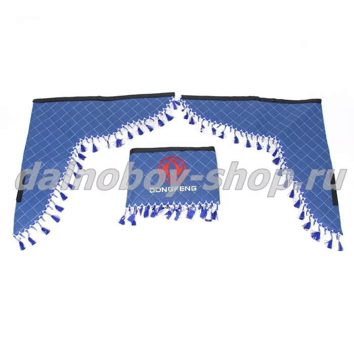 Ламбрекен лоб.+ шторка боковая кожзам 2.2м  DONGFENG синий