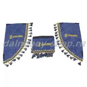 Ламбрекен лоб.+ шторка боковая велюр 2.2м  SHACMAN синий