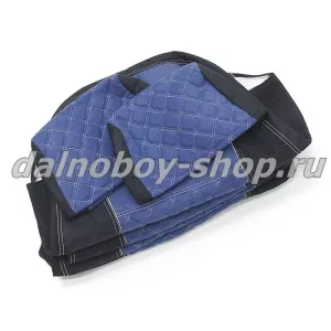 Чехол - сиденье аликанте KMZ EURO 4-5 / ГРАМЕР / (2 сид.1 ремень) / черно+синий