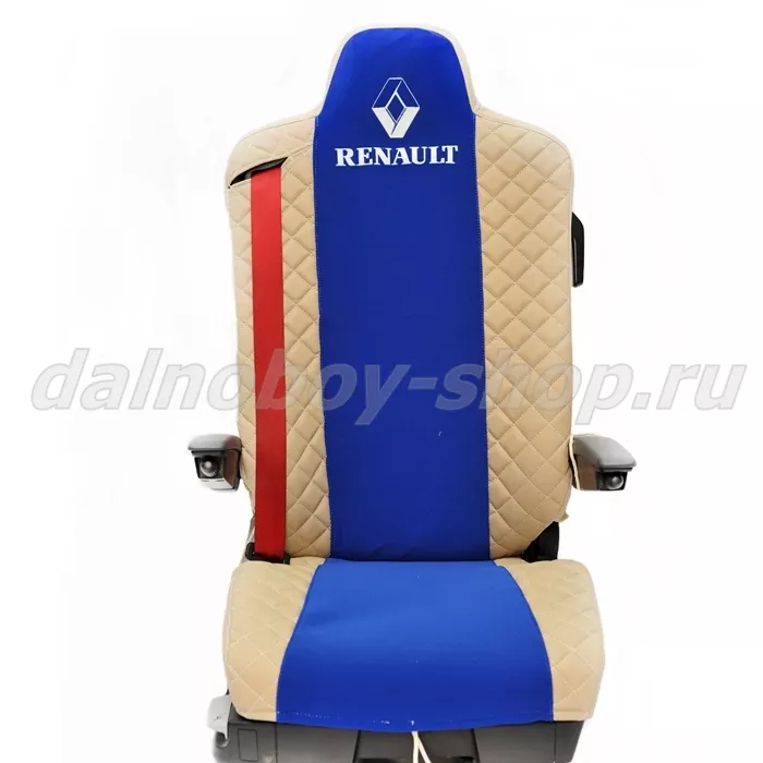 Чехол - сиденье иск.кожа+велюр PREMIUM RENAULT SERIA T/K/С от 2013г 2 выс. сид. беж-синий