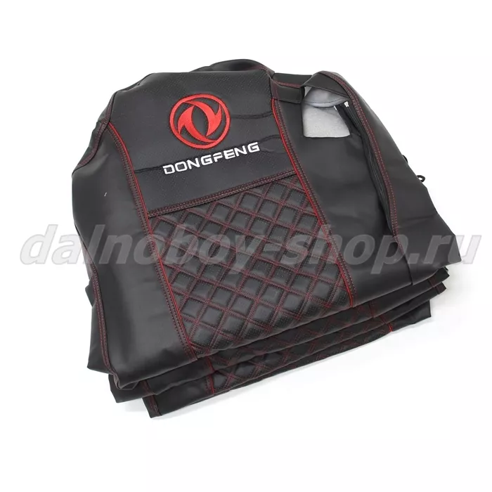 Чехол - сиденье / иск.кожа /PREMIUM / DONGFENG / Черн+красн нити 