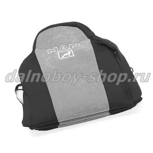 Чехол - сиденье MAN TG-A/X/S/M/L  до 2017 (2 ремня)(2 выс.сид.) черно-серый