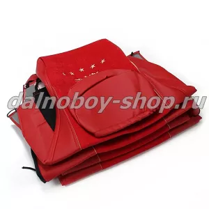 Чехол - сиденье Польша велюр - иск. кожа SCANIA 5серия (1 ремень)(1 выс.1 низ) 2004-2014 красный