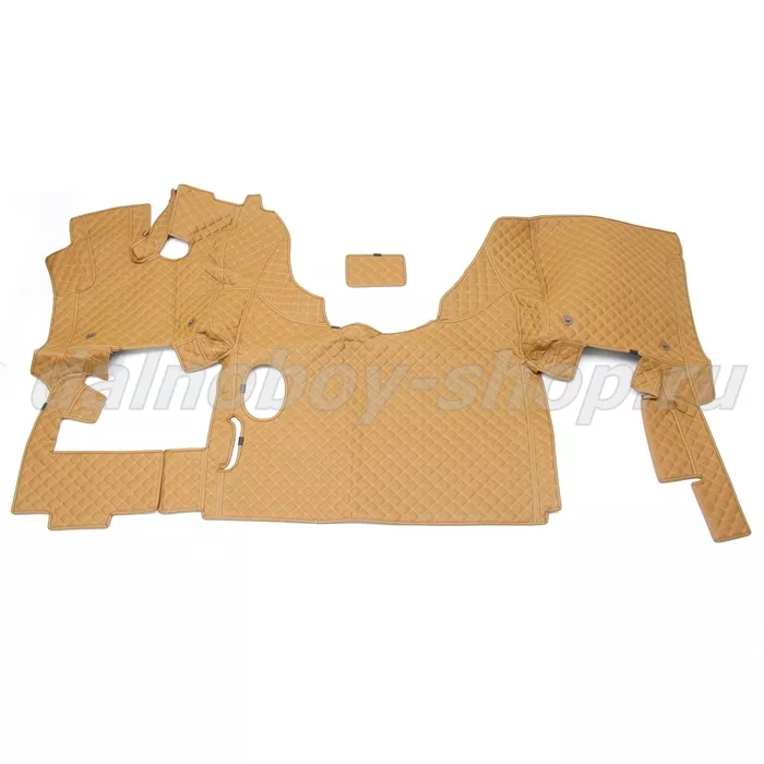 Коврик кож.зам. 3D под ноги DAF XF-105 механика /фокс+бежевая нить