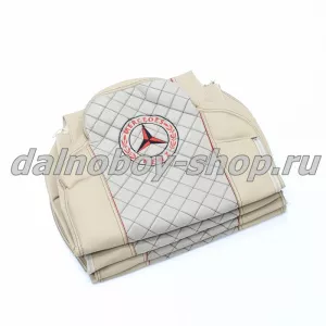 Чехол - сиденье иск.кожа+велюр PREMIUM MERCEDES MP II/III 2004-2013 (2ремня)(2 выс.сид.) бежевый