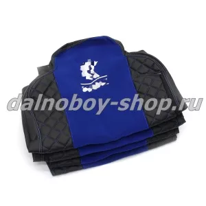 Чехол - сиденье иск.кожа+велюр PREMIUM KMZ EURO AXOR NEO 5490  2016 > (2 ремня)(2 выс) черно-синий