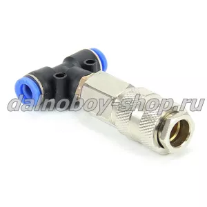 Соединитель быстрый разъем + фитинг Т-обр. 6 мм MINI /50