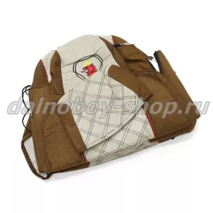 Чехол - сиденье аликанте SCANIA 6серия 2017 (1 выс.1низ.)(с с переговорным устр.) коричневый+беж