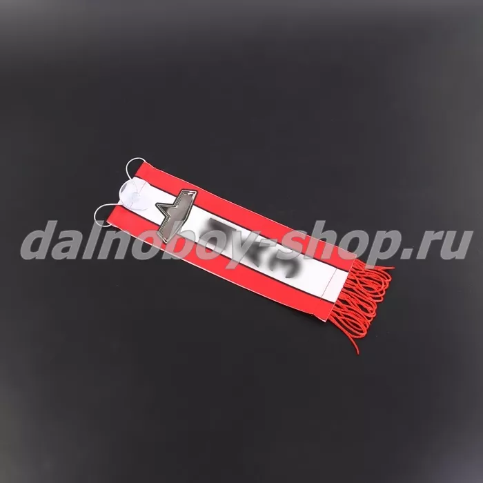 Вымпел прямоугольный на присоске 5.5*20см МАЗ с бахромой и рисунком красный