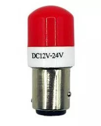 Лампочка габаритная "КЕРАМИК" БЕЗПОЛЯРНАЯ 12V-24V красная со смещением