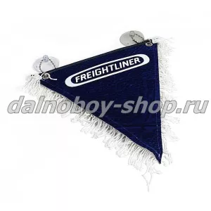 Вымпел треугольный FREIGHTLINER с бахромой и рисунком синий